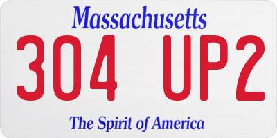 MA license plate 304UP2