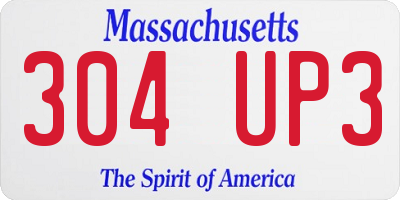 MA license plate 304UP3