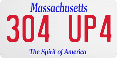 MA license plate 304UP4