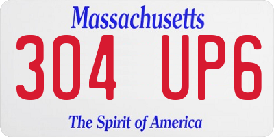 MA license plate 304UP6