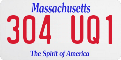 MA license plate 304UQ1