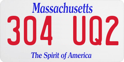 MA license plate 304UQ2