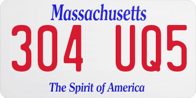 MA license plate 304UQ5