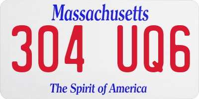 MA license plate 304UQ6