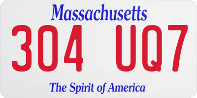 MA license plate 304UQ7