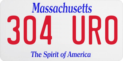MA license plate 304UR0
