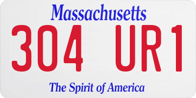 MA license plate 304UR1