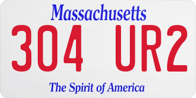 MA license plate 304UR2