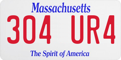 MA license plate 304UR4