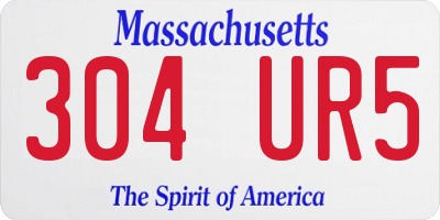 MA license plate 304UR5