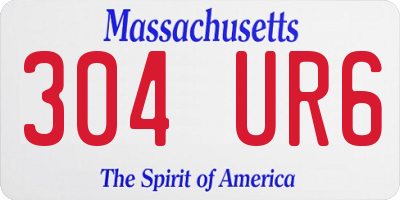 MA license plate 304UR6