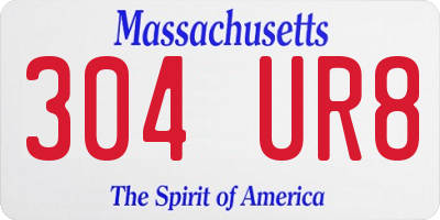 MA license plate 304UR8