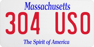 MA license plate 304US0