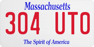 MA license plate 304UT0
