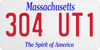 MA license plate 304UT1