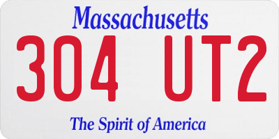 MA license plate 304UT2
