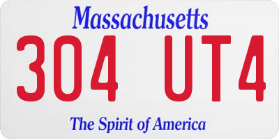 MA license plate 304UT4