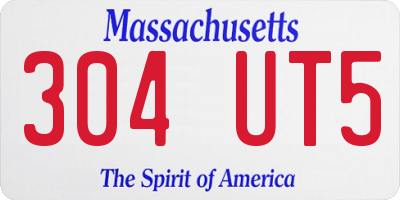 MA license plate 304UT5