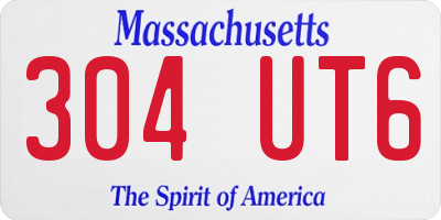 MA license plate 304UT6