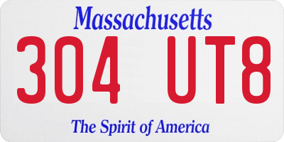 MA license plate 304UT8