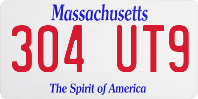 MA license plate 304UT9