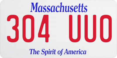 MA license plate 304UU0