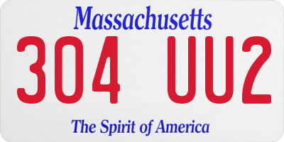 MA license plate 304UU2