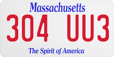 MA license plate 304UU3