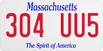 MA license plate 304UU5