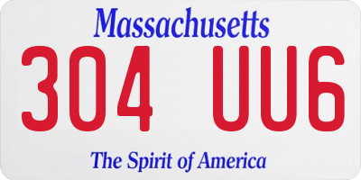 MA license plate 304UU6