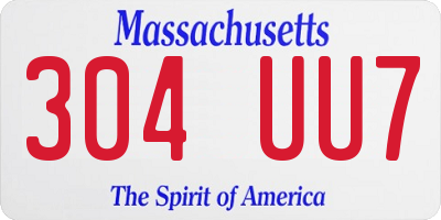 MA license plate 304UU7
