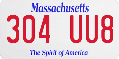 MA license plate 304UU8