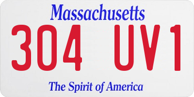 MA license plate 304UV1