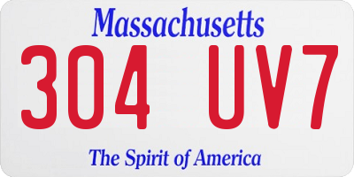 MA license plate 304UV7