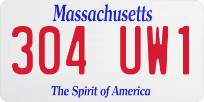 MA license plate 304UW1