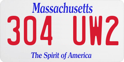 MA license plate 304UW2