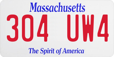 MA license plate 304UW4