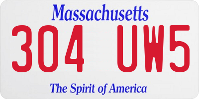 MA license plate 304UW5