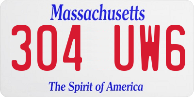 MA license plate 304UW6