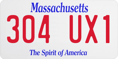 MA license plate 304UX1