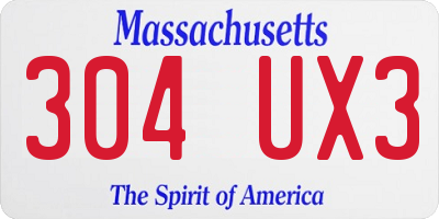 MA license plate 304UX3