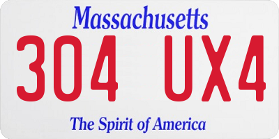 MA license plate 304UX4