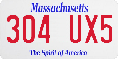 MA license plate 304UX5