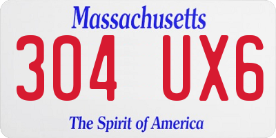 MA license plate 304UX6