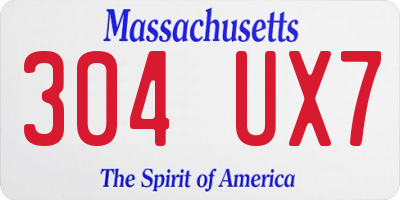 MA license plate 304UX7