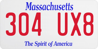 MA license plate 304UX8