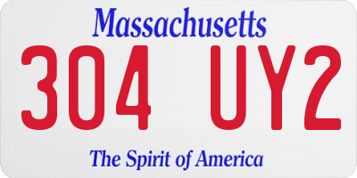 MA license plate 304UY2