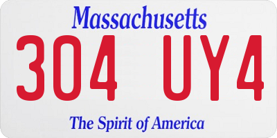 MA license plate 304UY4