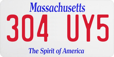 MA license plate 304UY5