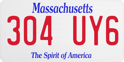 MA license plate 304UY6